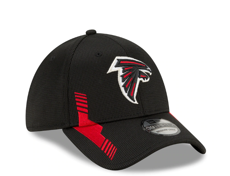 Atlanta Falcons New Era Black 2021 NFL Sideline Home 39THIRTY Flex Hat for Men product image 3, provided for visual