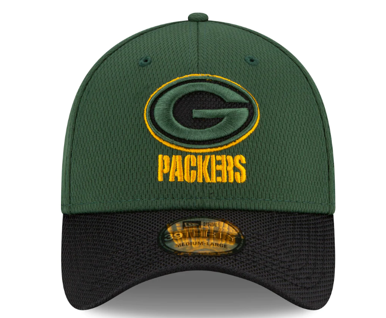Green Bay Packers New Era Green/Black 2021 NFL Sideline Road 39THIRTY Flex Hat for Men product image 2, provided for visual