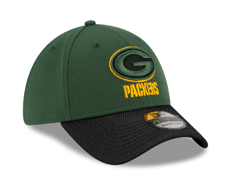 Green Bay Packers New Era Green/Black 2021 NFL Sideline Road 39THIRTY Flex Hat for Men product image 3, provided for visual