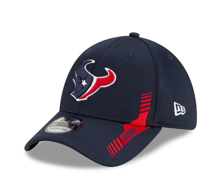 Houston Texans New Era Navy 2021 NFL Sideline Home 39THIRTY Flex Hat for Men product image 1, provided for visual reference