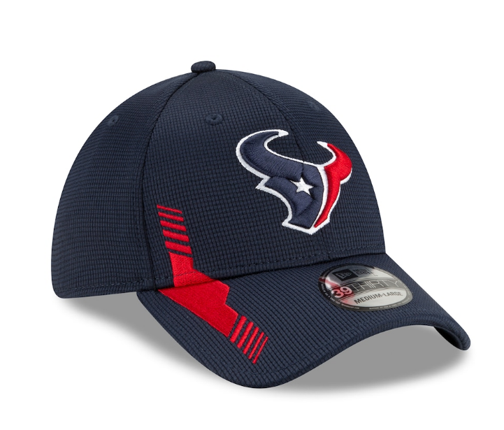 Houston Texans New Era Navy 2021 NFL Sideline Home 39THIRTY Flex Hat for Men product image 3, provided for visual reference