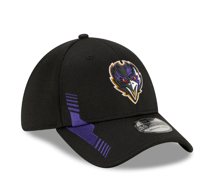 Baltimore Ravens New Era Black 2021 NFL Sideline Home Logo 39THIRTY Flex Hat for Men product image 3, provided for visual