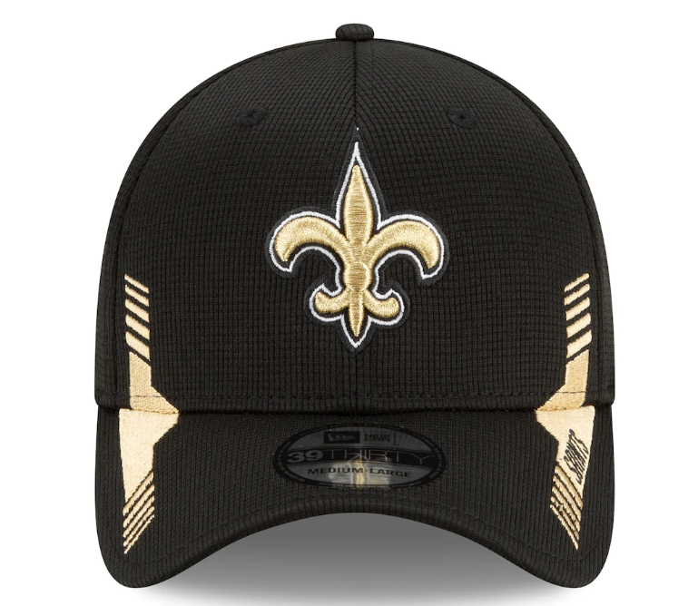 New Orleans Saints New Era Black 2021 NFL Sideline Home 39THIRTY Flex Hat for Men product image 2, provided for visual