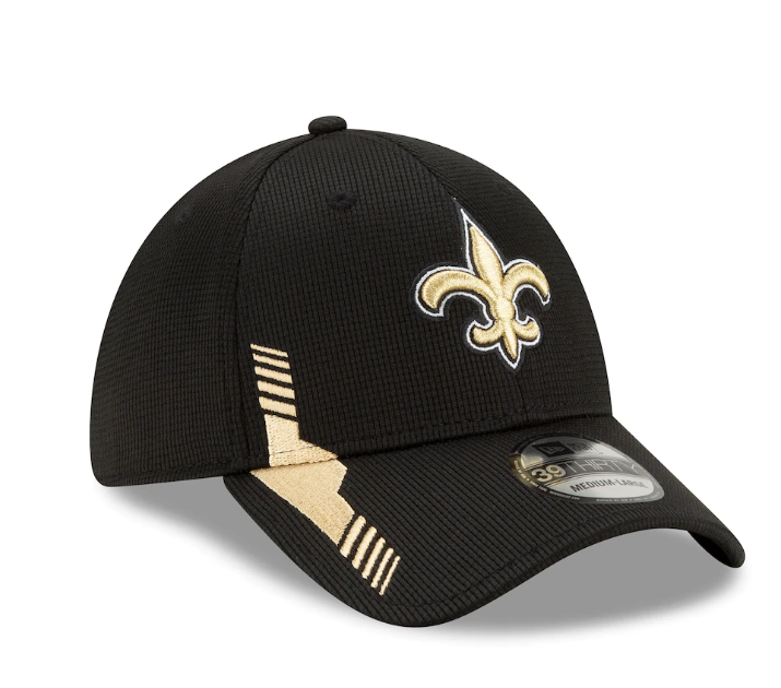 New Orleans Saints New Era Black 2021 NFL Sideline Home 39THIRTY Flex Hat for Men product image 3, provided for visual