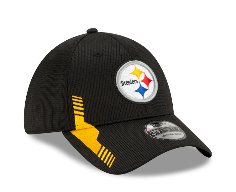 Pittsburgh Steelers New Era Black 2021 NFL Sideline Home Logo 39THIRTY Flex Hat for Men product image 3, provided for visual
