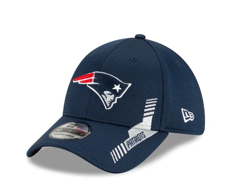 New England Patriots New Era Navy 2021 NFL Sideline Home 39THIRTY Flex Hat for Men product image 1, provided for visual