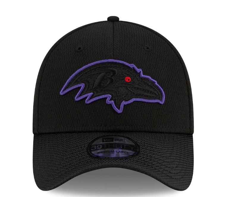 Baltimore Ravens New Era Black 2021 NFL Sideline Road 39THIRTY Flex Hat for Men product image 2, provided for visual