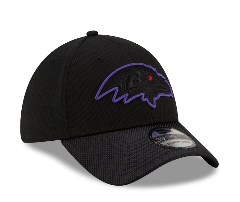 Baltimore Ravens New Era Black 2021 NFL Sideline Road 39THIRTY Flex Hat for Men product image 3, provided for visual