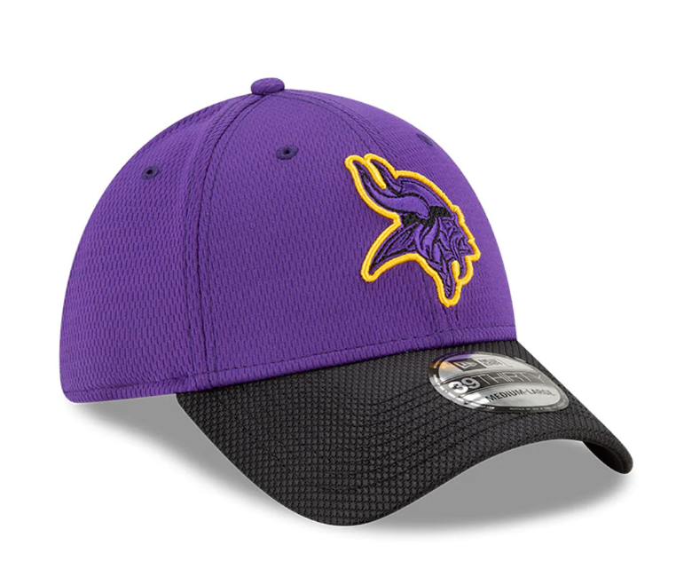 Minnesota Vikings New Era Purple/Black 2021 NFL Sideline Road 39THIRTY Flex Hat for Men product image 3, provided for visual