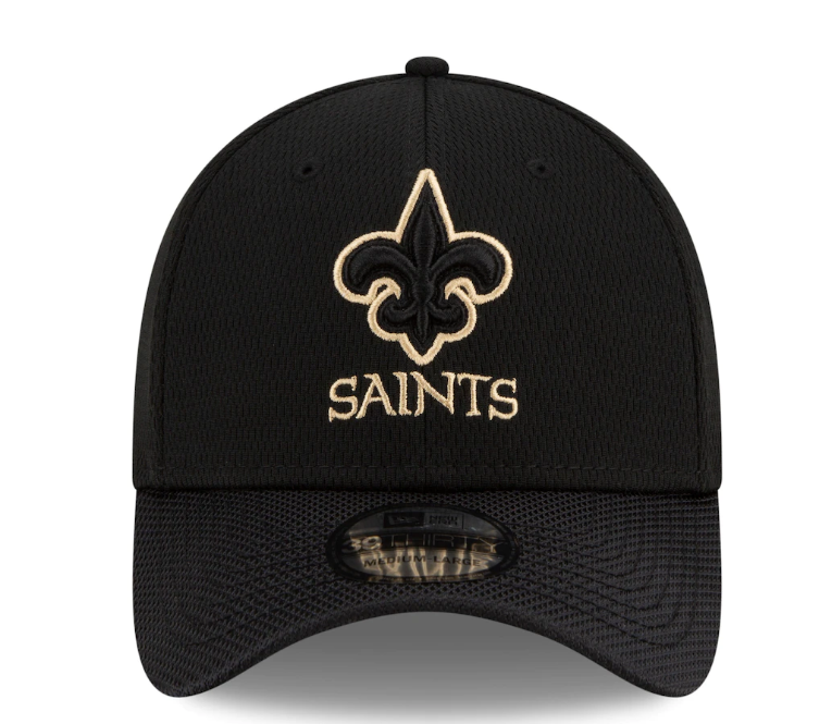 New Orleans Saints New Era Black 2021 NFL Sideline Road 39THIRTY Flex Hat for Men product image 2, provided for visual