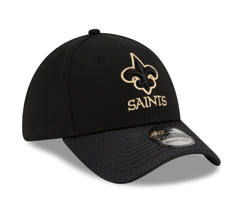 New Orleans Saints New Era Black 2021 NFL Sideline Road 39THIRTY Flex Hat for Men product image 3, provided for visual
