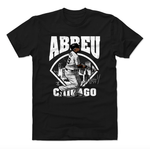 500 Level Jose Abreu Chicago White Sox Field Black T-Shirt for Men product image 1, provided for visual reference and
