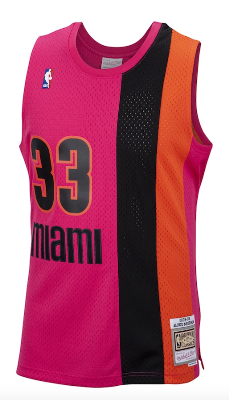 Miami Heat Alonzo Mourning Mitchell & Ness Hardwood Classics Reload 2.0 Swingman Jersey - Pink for Men product image 2,