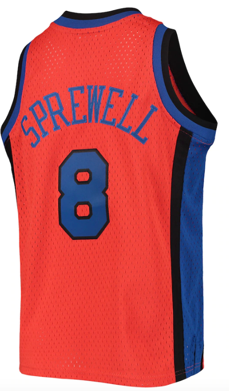 Latrell Sprewell New York Knicks Mitchell & Ness 1998-99 Hardwood Classics Reload Jersey – Orange for Men product image 3,