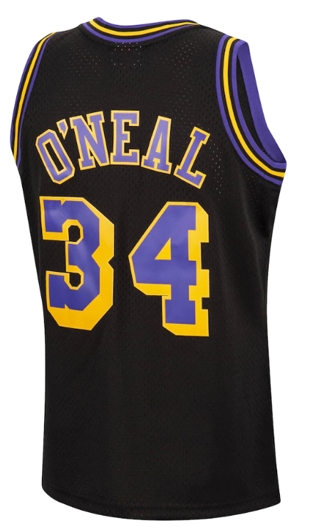 Los Angeles Lakers Shaquille O'Neal Mitchell & Ness Black 1996-97 Hardwood Classics Reload Swingman Jersey-Black for Men