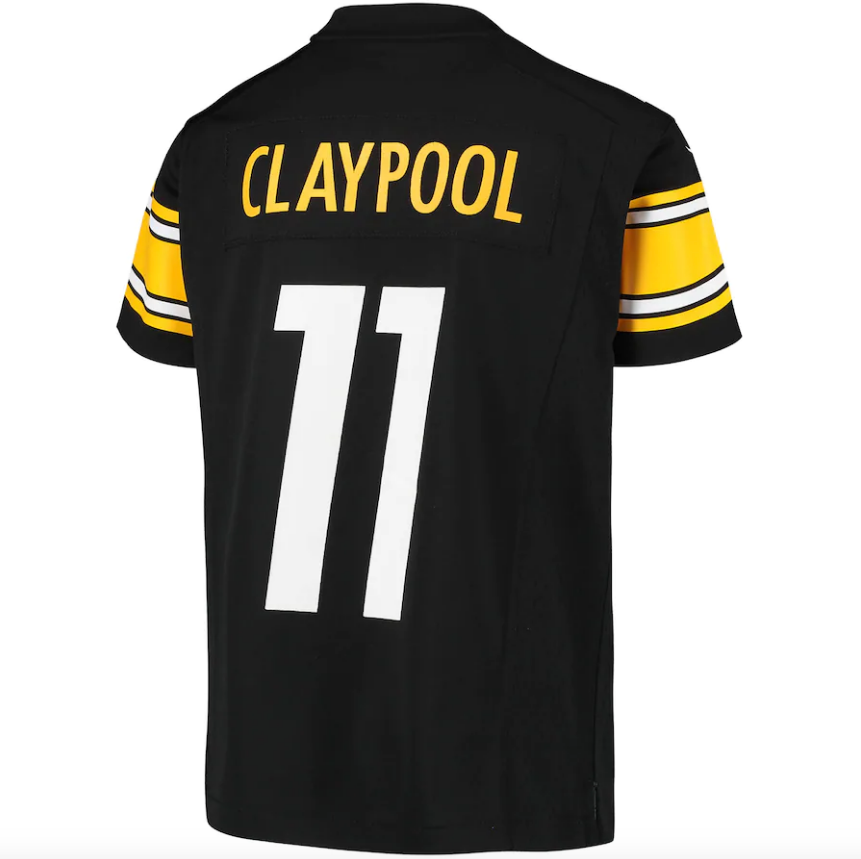 Youth Pittsburgh Steelers Chase Claypool Nike Black Game Jersey product image 3, provided for visual reference and product