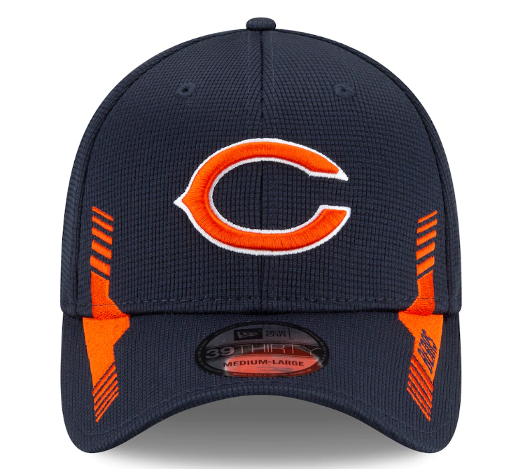 Chicago Bears New Era Navy 2021 NFL Sideline Home C 39THIRTY Flex Hat for Men product image 2, provided for visual reference