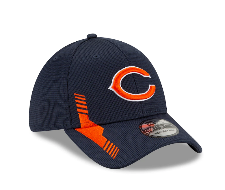 Chicago Bears New Era Navy 2021 NFL Sideline Home C 39THIRTY Flex Hat for Men product image 3, provided for visual reference
