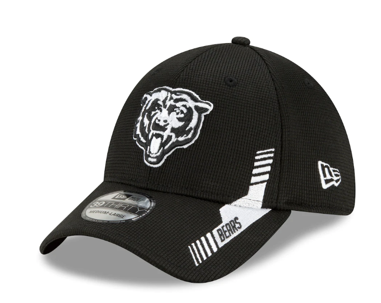 Chicago Bears New Era Black 2021 NFL Sideline Home 39THIRTY Flex Hat for Men product image 1, provided for visual reference