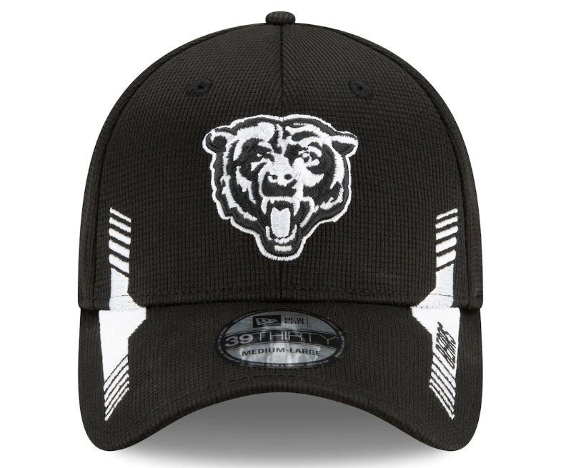 Chicago Bears New Era Black 2021 NFL Sideline Home 39THIRTY Flex Hat for Men product image 2, provided for visual reference