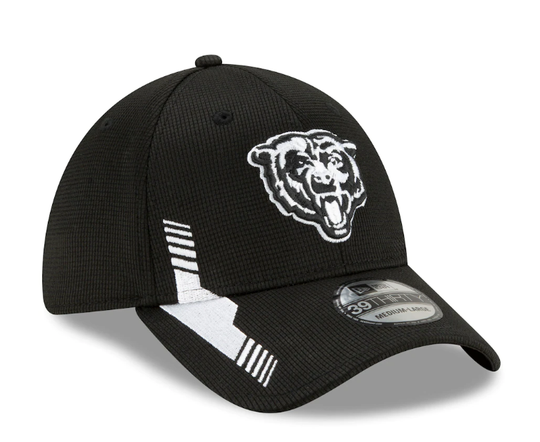 Chicago Bears New Era Black 2021 NFL Sideline Home 39THIRTY Flex Hat for Men product image 3, provided for visual reference