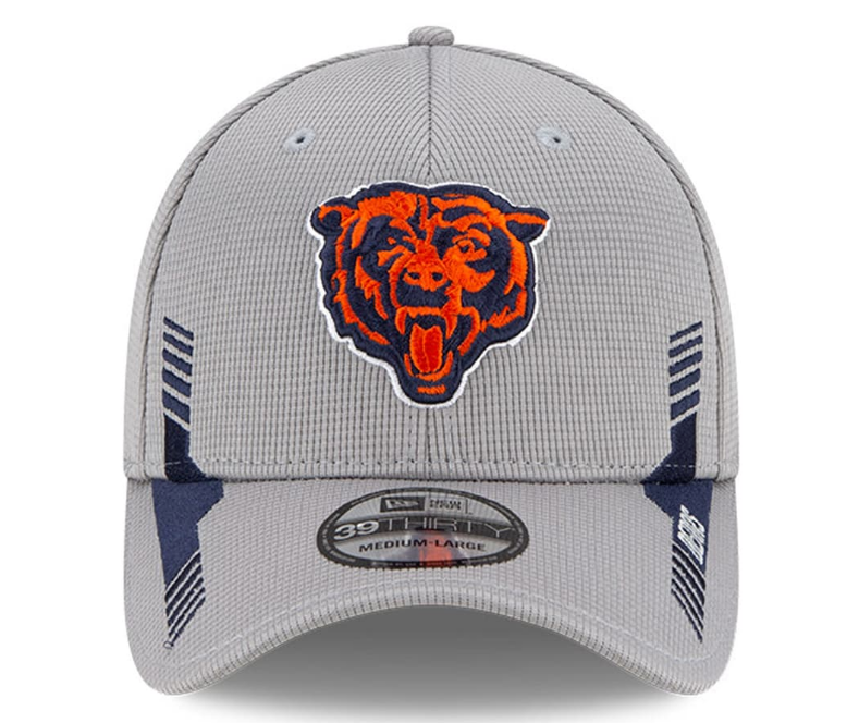 Chicago Bears New Era Gray 2021 NFL Sideline Home 39THIRTY Flex Hat for Men product image 2, provided for visual reference