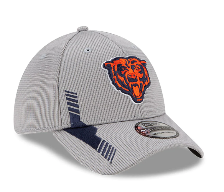 Chicago Bears New Era Gray 2021 NFL Sideline Home 39THIRTY Flex Hat for Men product image 3, provided for visual reference