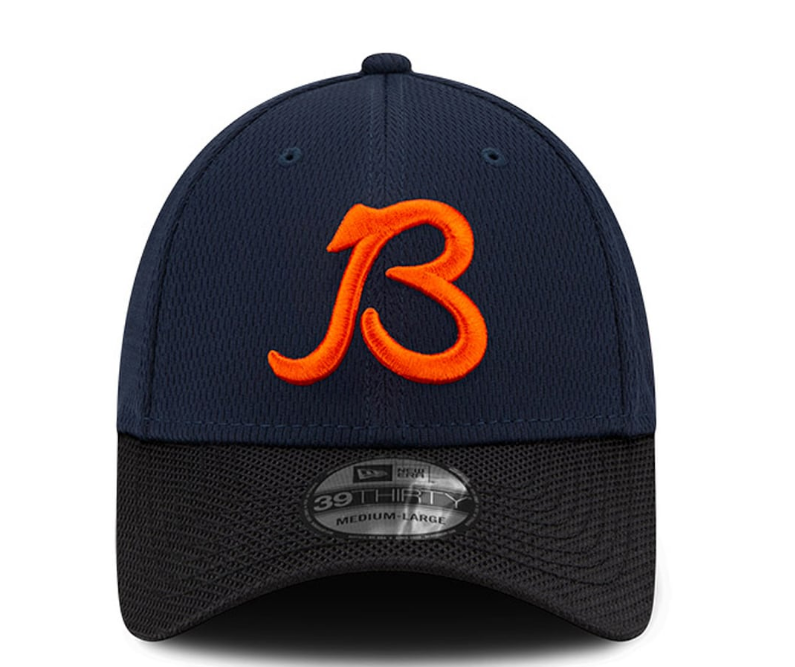 Chicago Bears New Era Navy/Black 2021 NFL Sideline Road 39THIRTY Flex Hat for Men product image 2, provided for visual