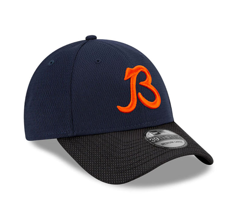 Chicago Bears New Era Navy/Black 2021 NFL Sideline Road 39THIRTY Flex Hat for Men product image 3, provided for visual