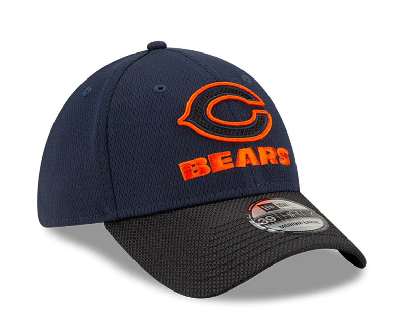 Chicago Bears New Era Navy/Black 2021 NFL Sideline Road 39THIRTY Flex Hat for Men product image 3, provided for visual