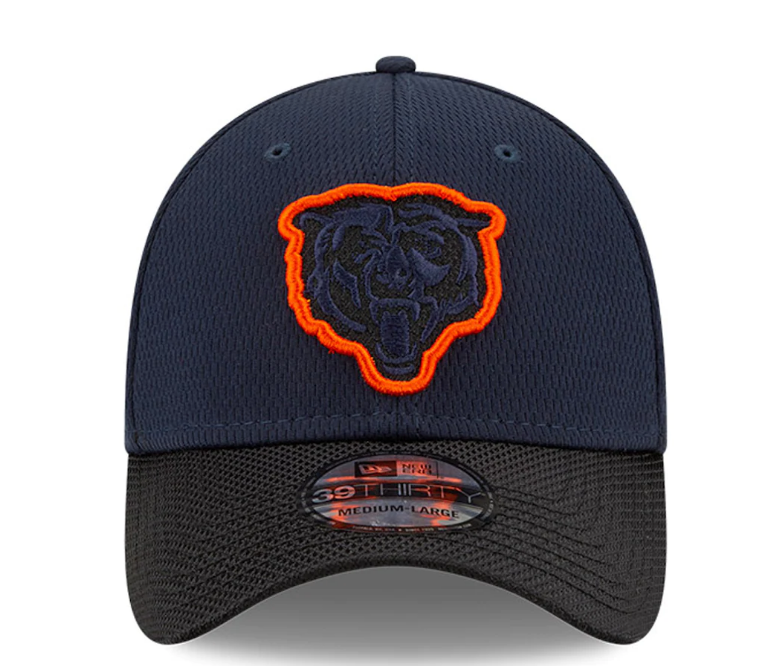 Chicago Bears New Era Navy/Black 2021 NFL Sideline Road 39THIRTY Flex Hat for Men product image 2, provided for visual