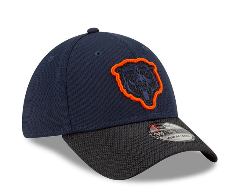 Chicago Bears New Era Navy/Black 2021 NFL Sideline Road 39THIRTY Flex Hat for Men product image 3, provided for visual
