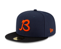 Chicago Bears New Era Navy/Black 2021 NFL Sideline Road 59FIFTY Fitted Hat for Men product image 1, provided for visual