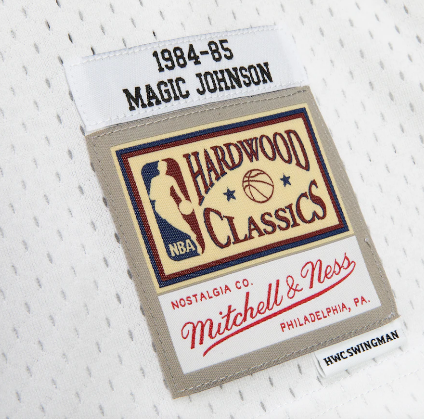 Magic Johnson Los Angeles Lakers Mitchell & Ness 1984-85 Hardwood Classics Reload 2.0 Swingman Jersey - White for Men