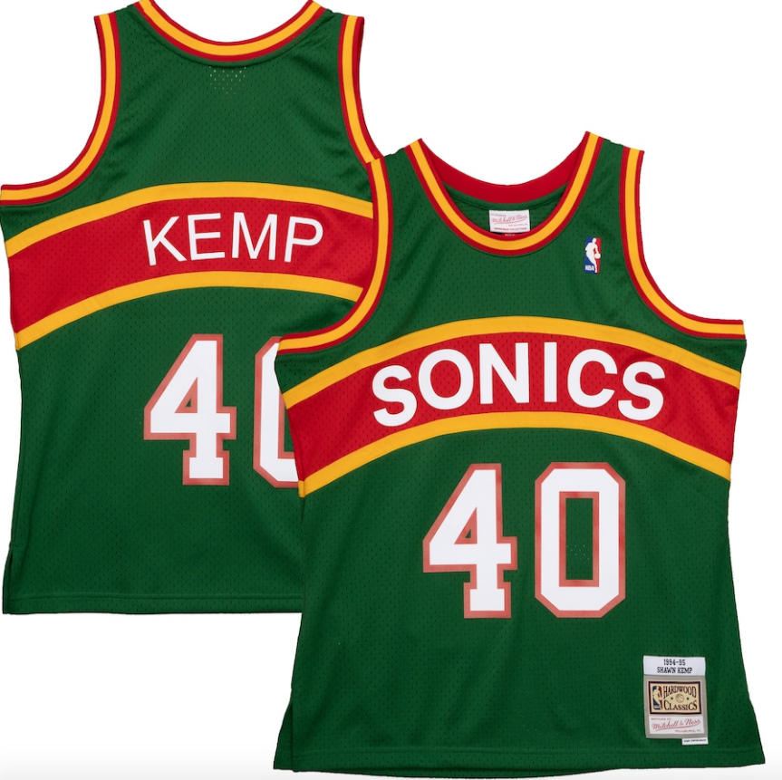 Seattle SuperSonics Shawn Kemp Mitchell & Ness Green 1994-95 Hardwood Classics Reload 2.0 Swingman Jersey for Men product