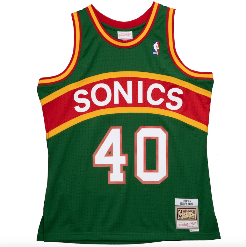Seattle SuperSonics Shawn Kemp Mitchell & Ness Green 1994-95 Hardwood Classics Reload 2.0 Swingman Jersey for Men product