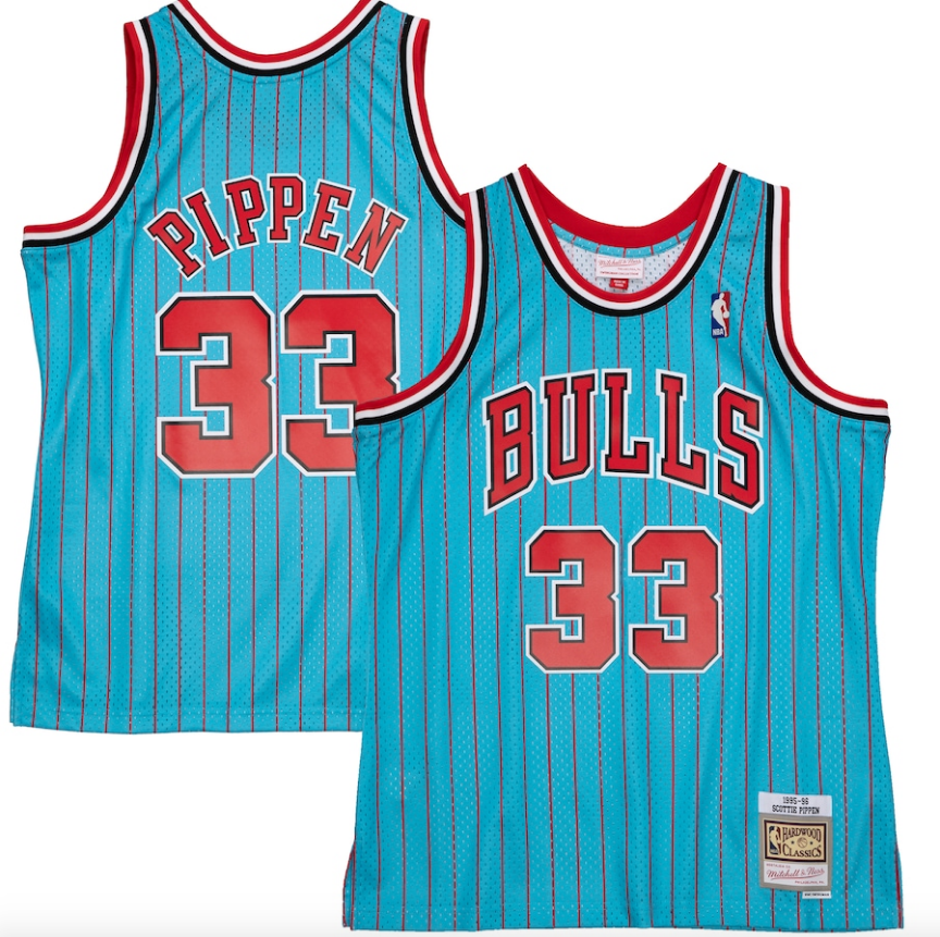 Mitchell & Ness Scottie Pippen Blue Chicago Bulls 1995-96 Hardwood Classics Reload 2.0 Swingman Jersey for Men product image