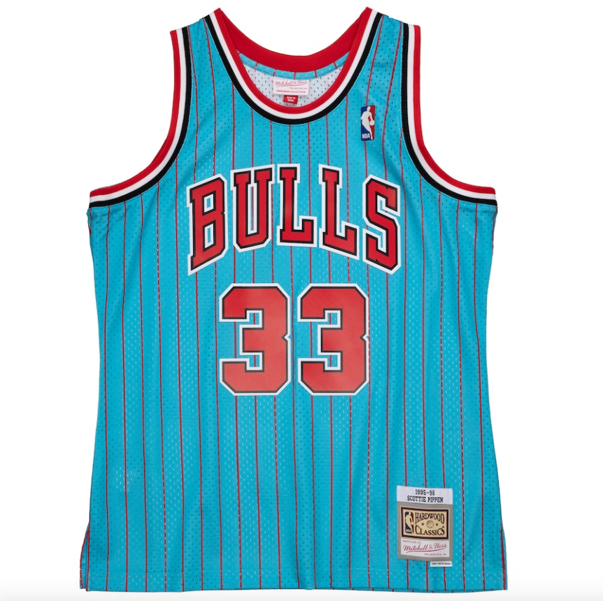Mitchell & Ness Scottie Pippen Blue Chicago Bulls 1995-96 Hardwood Classics Reload 2.0 Swingman Jersey for Men product image
