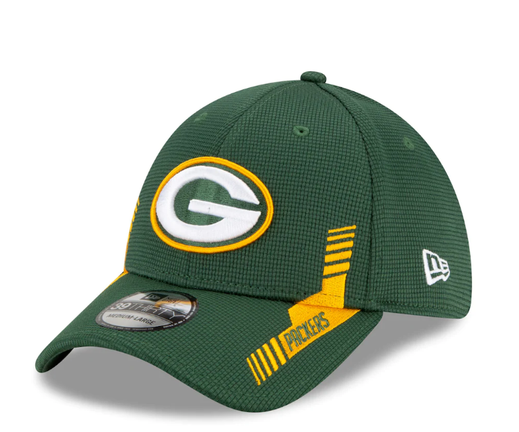 Green Bay Packers New Era Green 2021 NFL Sideline Home 39THIRTY Flex Hat for Men product image 1, provided for visual