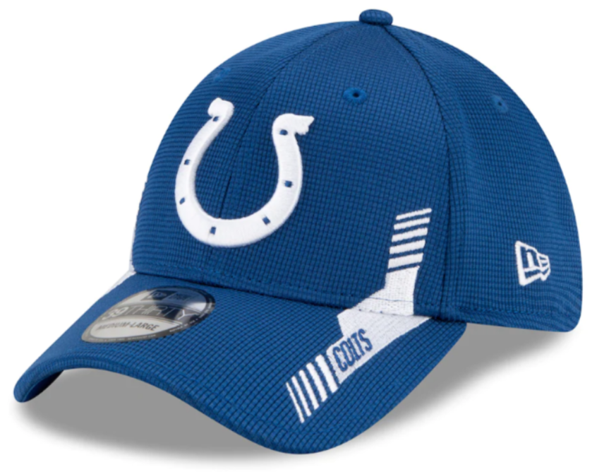 Indianapolis Colts New Era Royal 2021 NFL Sideline Home 39THIRTY Flex Hat for Men product image 1, provided for visual