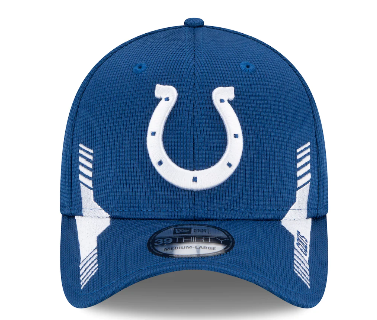 Indianapolis Colts New Era Royal 2021 NFL Sideline Home 39THIRTY Flex Hat for Men product image 2, provided for visual