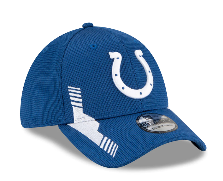 Indianapolis Colts New Era Royal 2021 NFL Sideline Home 39THIRTY Flex Hat for Men product image 3, provided for visual