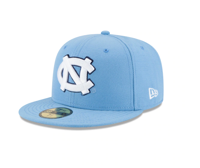 Mens North Carolina Tar Heels New Era Carolina Blue Basic 59FIFTY Fitted Hat product image 1, provided for visual reference