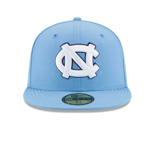 Mens North Carolina Tar Heels New Era Carolina Blue Basic 59FIFTY Fitted Hat product image 2, provided for visual reference