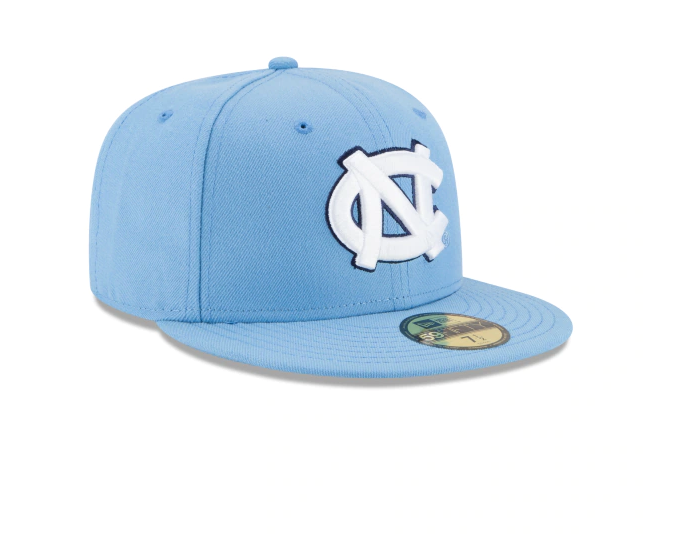Mens North Carolina Tar Heels New Era Carolina Blue Basic 59FIFTY Fitted Hat product image 3, provided for visual reference