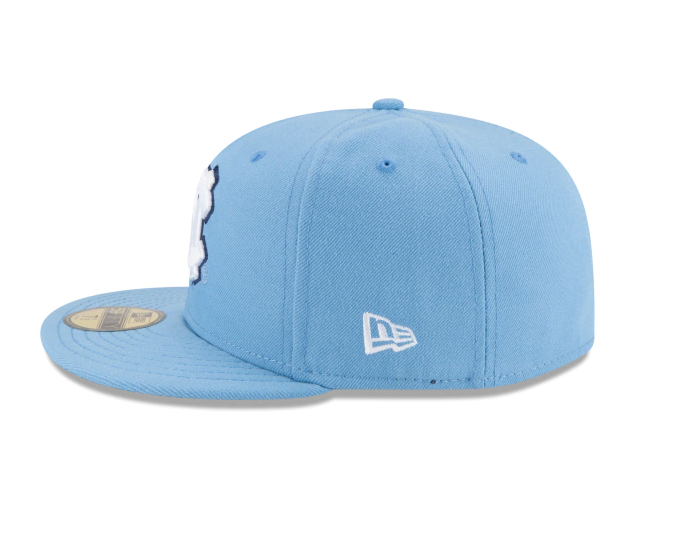 Mens North Carolina Tar Heels New Era Carolina Blue Basic 59FIFTY Fitted Hat product image 4, provided for visual reference