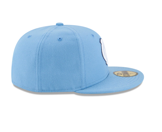 Mens North Carolina Tar Heels New Era Carolina Blue Basic 59FIFTY Fitted Hat product image 5, provided for visual reference