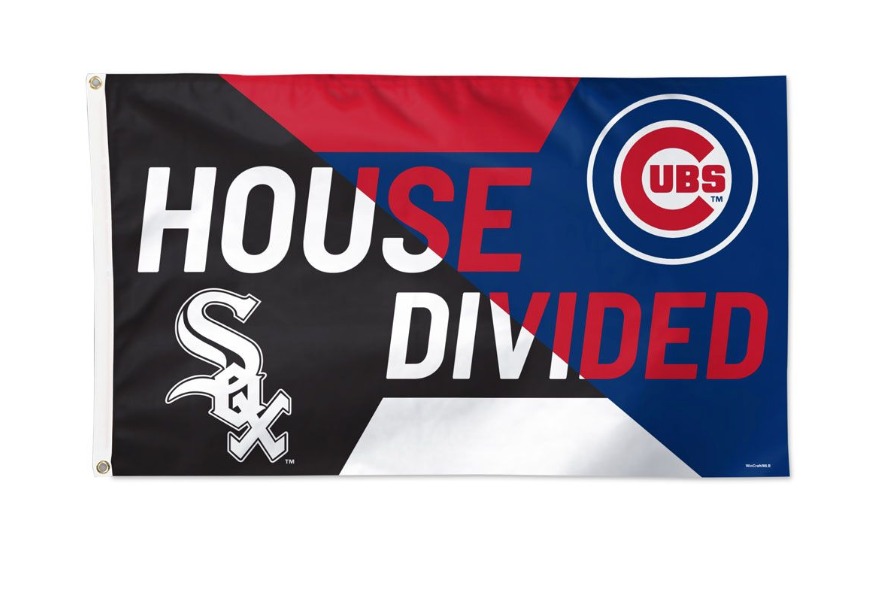 MLB Chicago Cubs / Chicago White Sox "House Divided" 3X5 Deluxe Flag product image 1, provided for visual reference and