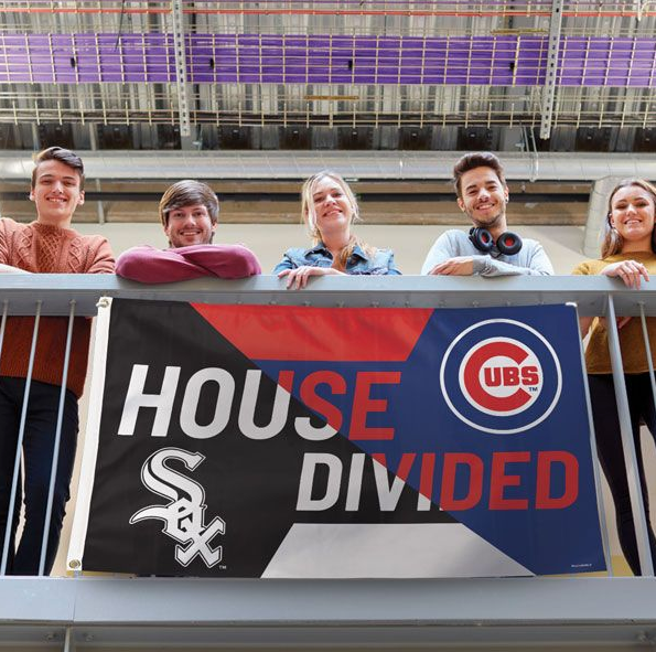 MLB Chicago Cubs / Chicago White Sox "House Divided" 3X5 Deluxe Flag product image 2, provided for visual reference and