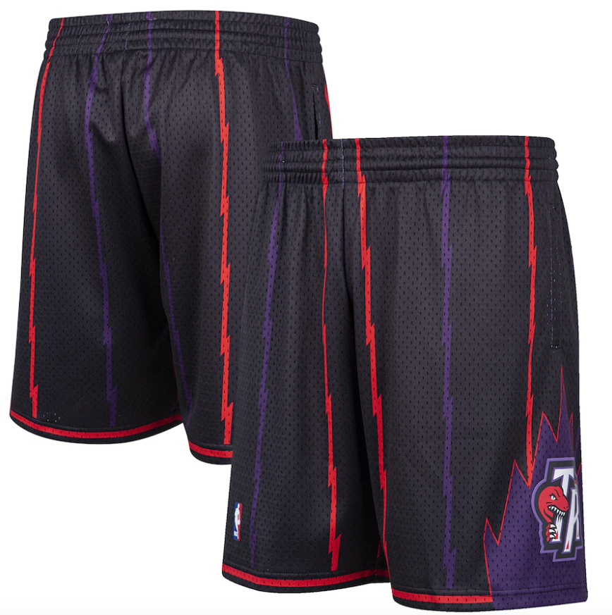 Toronto Raptors Mitchell & Ness Black Hardwood Classic Reload Swingman Shorts for Men product image 1, provided for visual